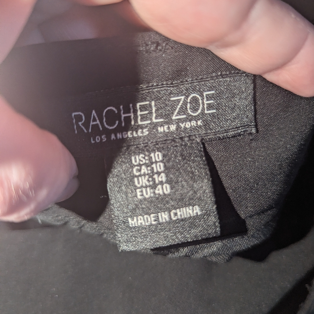 10 Rachel Zoe Black Tie Waist Skinny Career Dress Pants - Picture 3 of 4